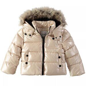 Sam Edelman Toddler and Little Girls Metallic Puffer Coat 2T